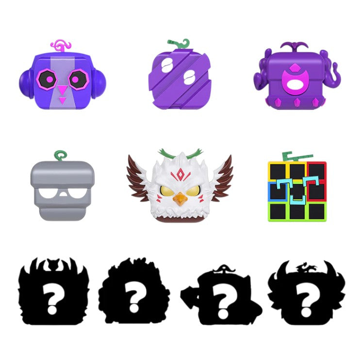 A grid showing the Blox Fruits Series 3 collectible minifigures, including 6 revealed figures like Sound and Eagle, and 4 mystery silhouettes.