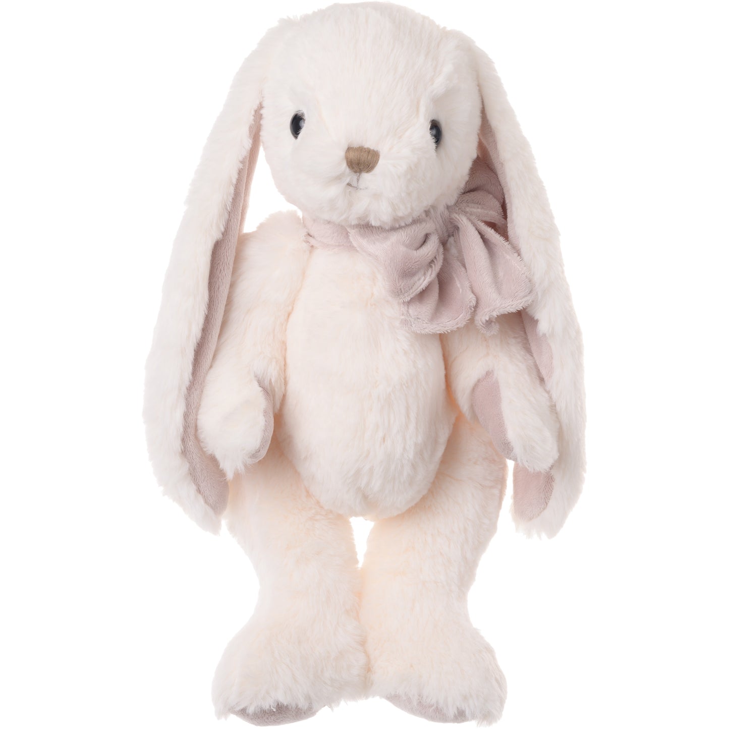 Bukowski Bears Archie 15-inch cream-colored plush bunny featuring long floppy ears and a soft bow around his neck.