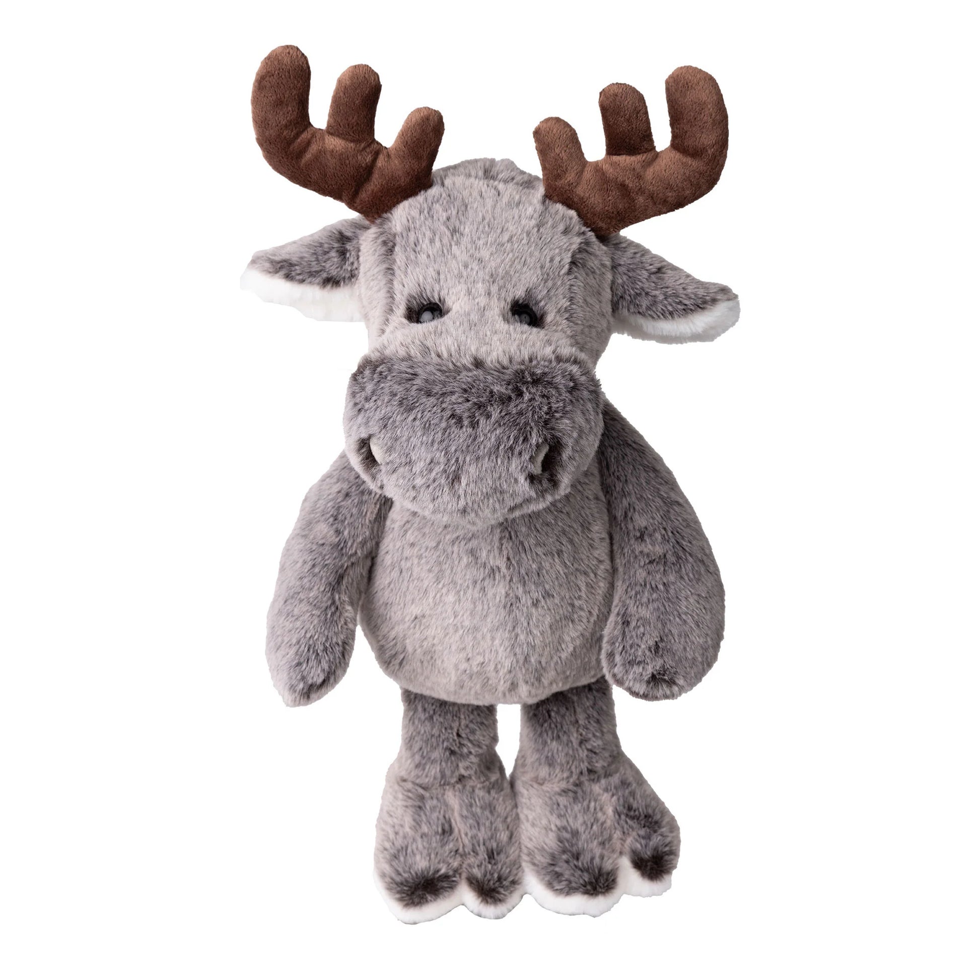 Bukowski Bears Atlas 14-inch grey moose plush featuring soft grey fur and large brown antlers.