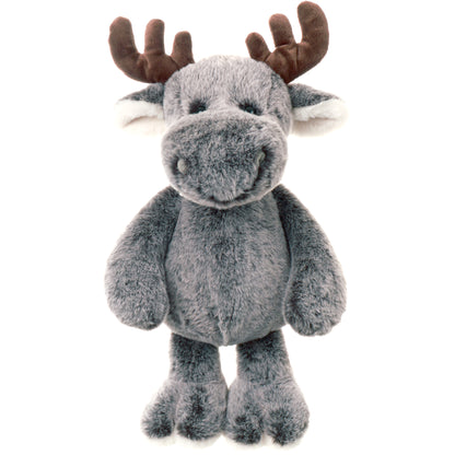 Bukowski Bears Atlas 14-inch grey moose plush featuring soft grey fur and large brown antlers.