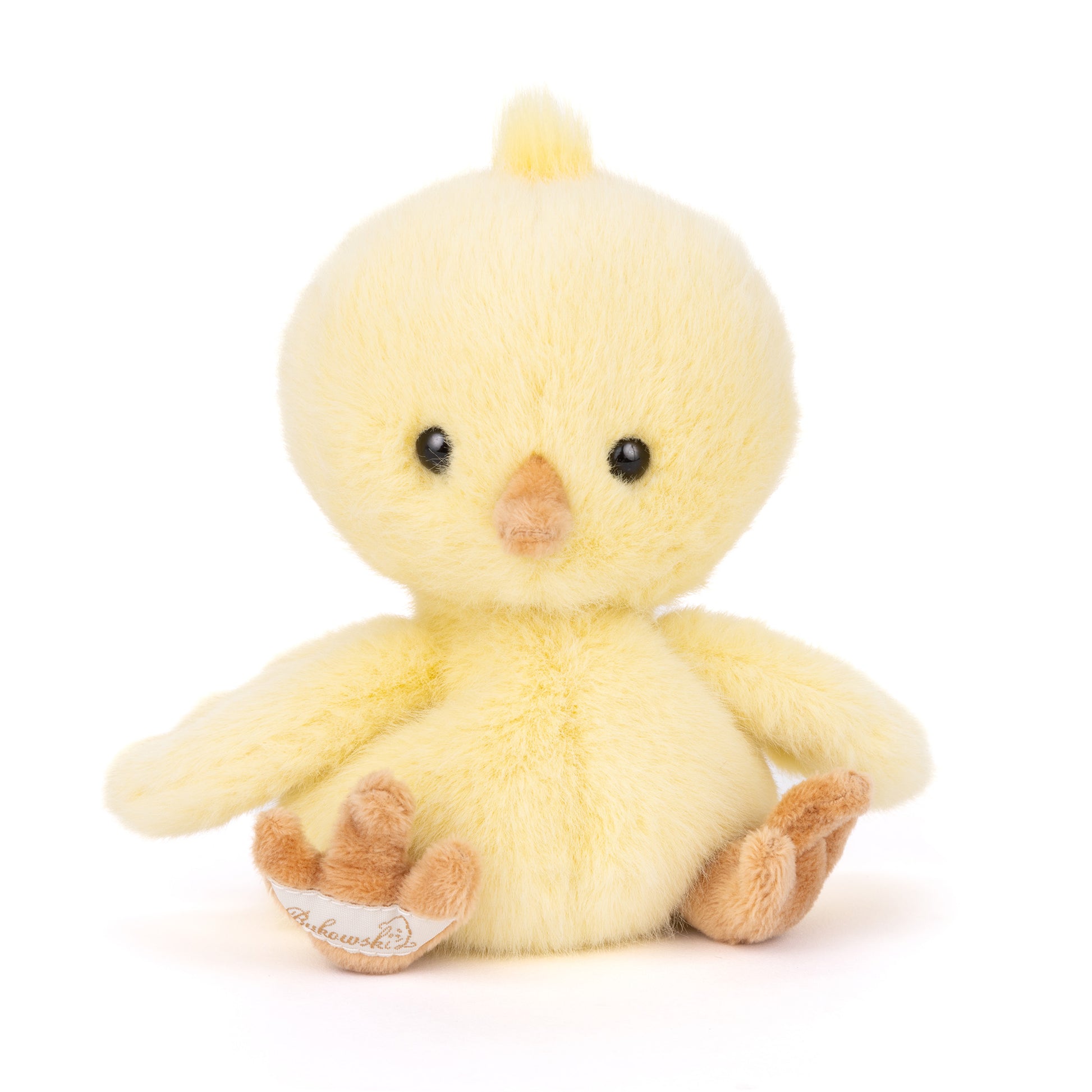 Bukowski Bears Baby Chicky plush featuring soft yellow fur, a cute little beak, and a fluffy tuft on his head.