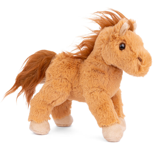 Bukowski Bears Baby Chocolate brown horse plush featuring a soft coat and fluffy mane.