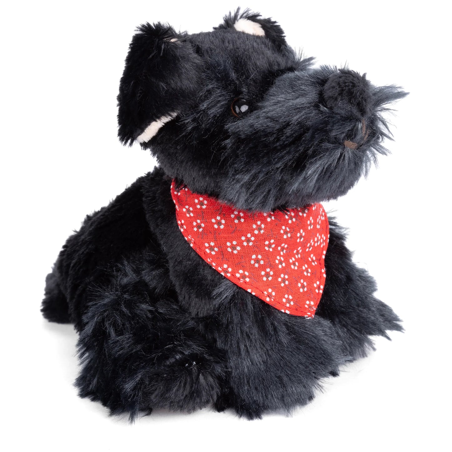 Bukowski Bears Baby Elvis 6-inch black schnauzer puppy plush wearing a red floral bandana.