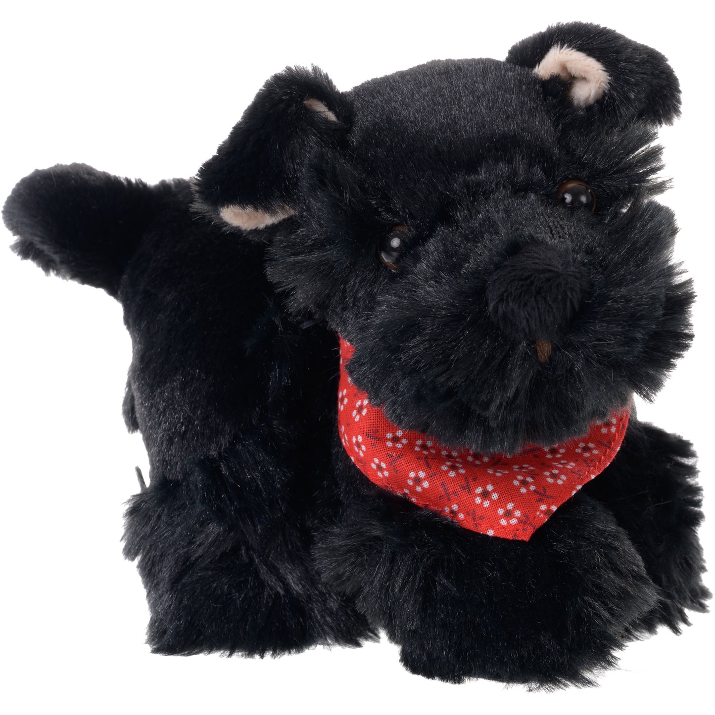 Bukowski Bears Baby Elvis 6-inch black schnauzer puppy plush wearing a red floral bandana.