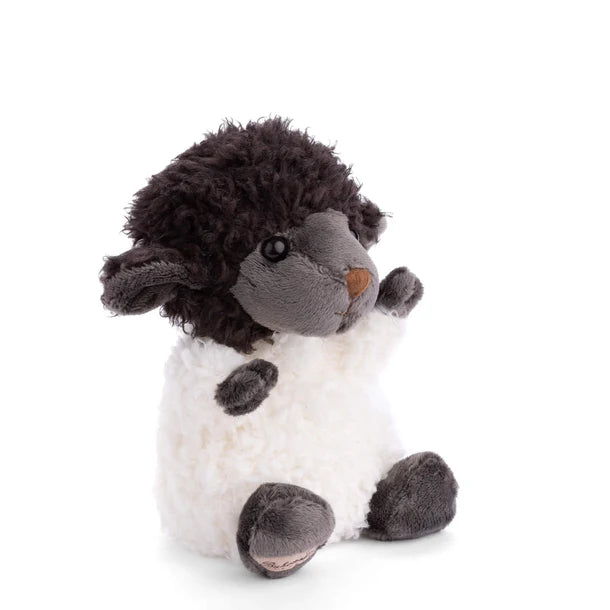 Bukowski Bears Black Sheep plush featuring a fluffy white body with contrasting soft black head, arms, and feet.