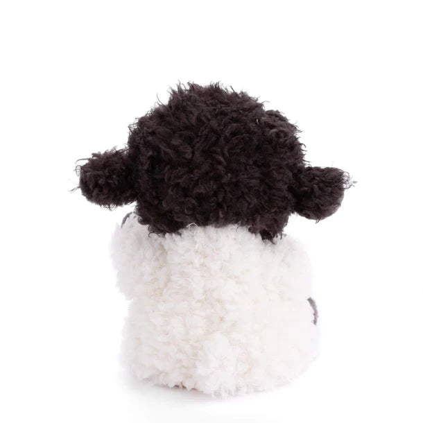 Bukowski Bears Black Sheep plush featuring a fluffy white body with contrasting soft black head, arms, and feet.
