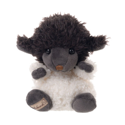 Bukowski Bears Black Sheep plush featuring a fluffy white body with contrasting soft black head, arms, and feet.