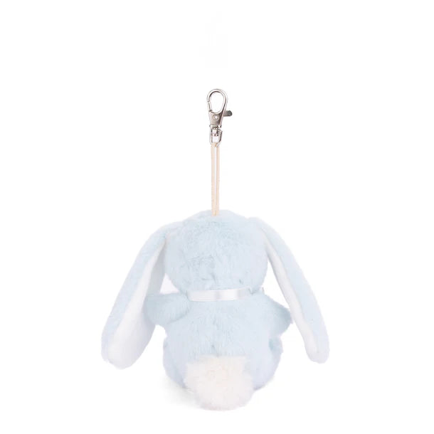 Bouncy Bunny Bag Charm in heaven blue by Bukowski Bears, featuring long floppy ears and a metal clip.