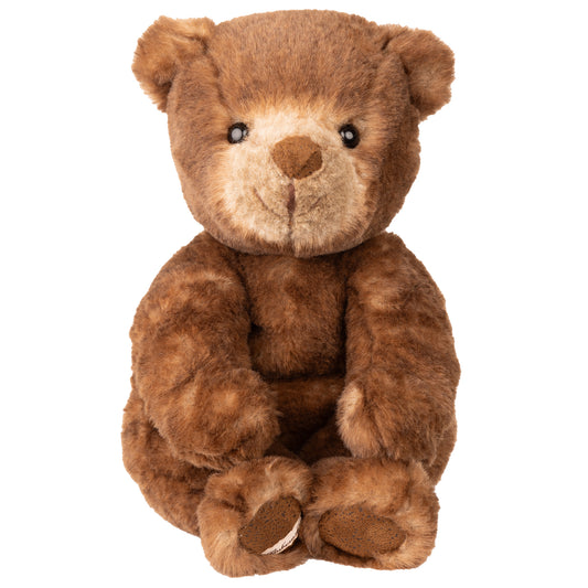 Bukowski Bears Ranger 13-inch plush brown bear sitting down, featuring luxurious soft fur and a textured nose.