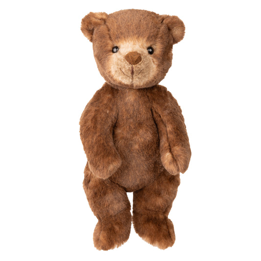Bukowski Bears Ranger 13-inch plush brown bear sitting down, featuring luxurious soft fur and a textured nose.