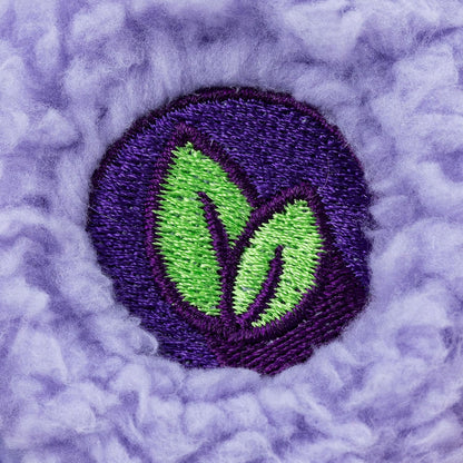 Care Bears Cozy Stormy Heart Bear soft purple sherpa plush stuffed toy featuring a brooding expression and a sailboat belly badge.