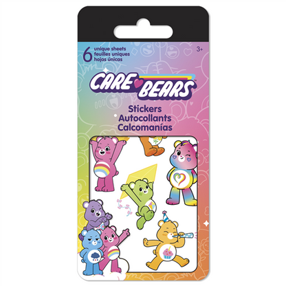 Care Bears stickers packaging with colorful design on a white background