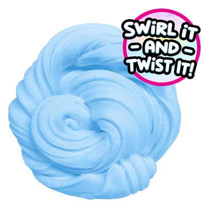 A bucket of Compound Kings Butter Cloudz silky buttery slime featuring a limited-edition blueberry pie scent.