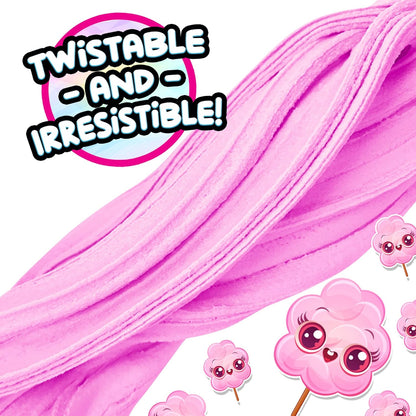Pink slime with cartoon characters and text 'Twistable and Irresistible' on a white background