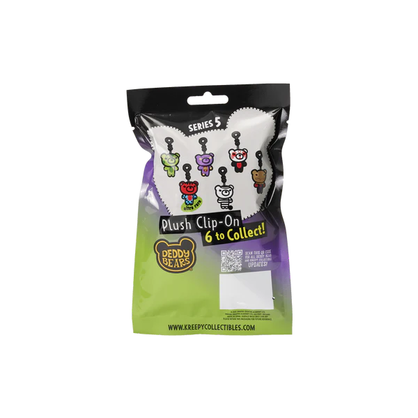 Assortment of Deddy Bears Series 5 creepy-cute clip-on plush characters in their mystery blind bags.