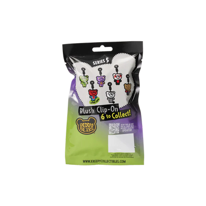 Assortment of Deddy Bears Series 5 creepy-cute clip-on plush characters in their mystery blind bags.
