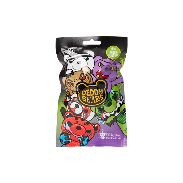 Assortment of Deddy Bears Series 5 creepy-cute clip-on plush characters in their mystery blind bags.