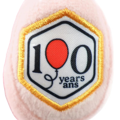 Disney 100th Anniversary Piglet plush, a soft pink pig winking with a commemorative 100 patch on the foot.