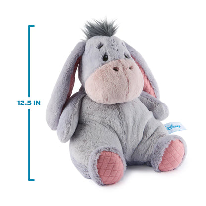 Disney GUND Oh So Snuggly Eeyore 12.5-inch plush with measurement label on a white background