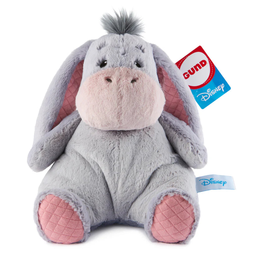 Disney GUND Oh So Snuggly Eeyore 12.5-inch plush, a grey donkey with quilted jersey ears and feet.
