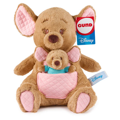 Disney GUND Oh So Snuggly Kanga and Roo 12.5-inch plush, a brown kangaroo with a removable joey in her pouch.
