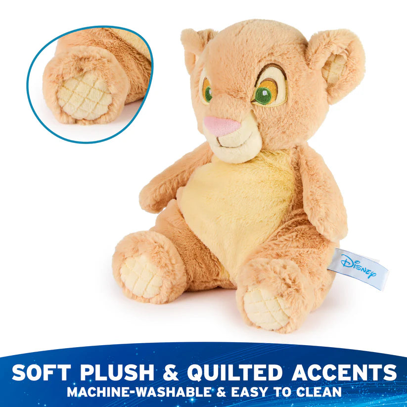 Plush toy with soft plush and quilted accents, machine-washable, and easy to clean on a white background.