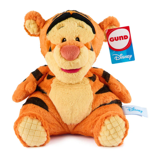 Disney GUND Oh So Snuggly Tigger 12.5-inch plush, an orange tiger with quilted jersey ears and feet.