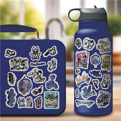 Disney Mickey and Friends Street Collective 4-sheet sticker pack featuring graffiti-style Mickey Mouse art and cool graphics
