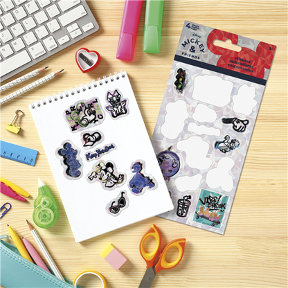 Disney Mickey and Friends Street Collective 4-sheet sticker pack featuring graffiti-style Mickey Mouse art and cool graphics