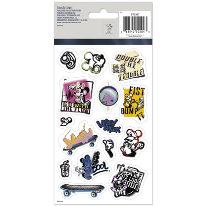 Disney Mickey and Friends Street Collective 4-sheet sticker pack featuring graffiti-style Mickey Mouse art and cool graphics