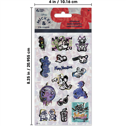 Disney Mickey and Friends Street Collective 4-sheet sticker pack featuring graffiti-style Mickey Mouse art and cool graphics