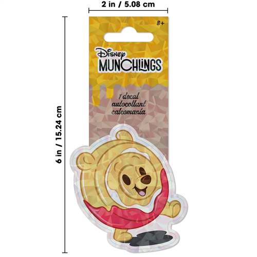 Disney Munchkin decal packaging with dimensions and age recommendation.