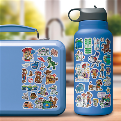 Disney Toy Story 5 4-sheet sticker pack featuring Woody, Buzz Lightyear, Jessie, and friends