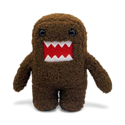 Product view of the original 6.5-inch Domo plush, a brown rectangular monster with a large open red mouth and white saw teeth.