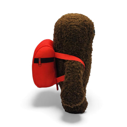 Side view of the 6.5-inch Domo plush