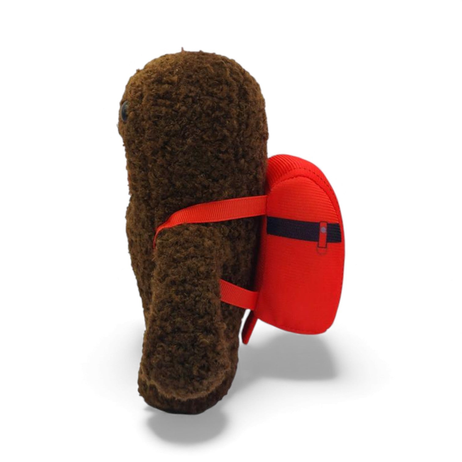 Side view of the 6.5-inch Domo plush