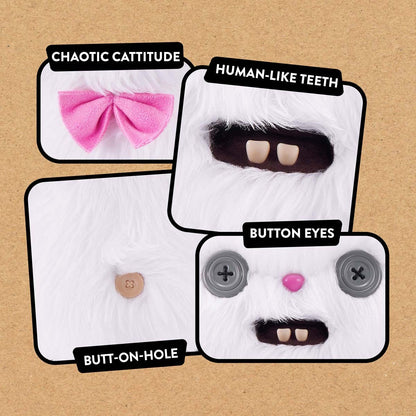 Close up of features for Fuggler Alley Cats Cheeze plush