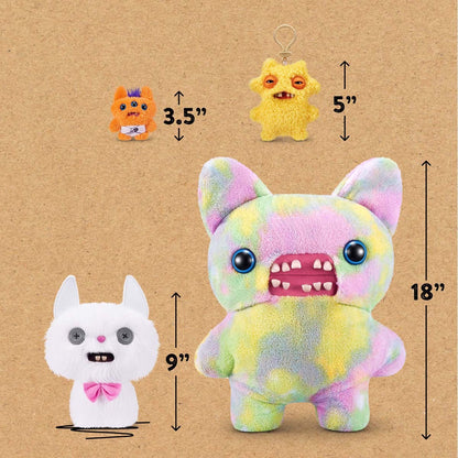 Size comparison chart for Fuggler Alley Cats Cheeze plush