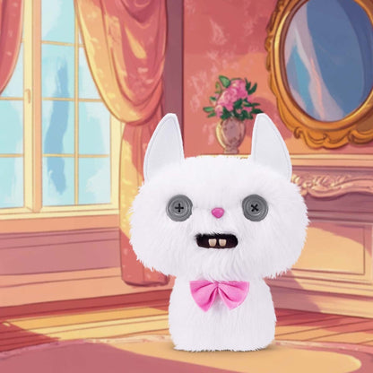 Fuggler Alley Cats Cheeze plush with a upscale persian style bedroom as the background