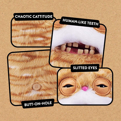 Close up of features for Fuggler Alley Cats Stinkface plush