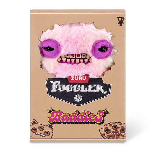 Fuggler Baddies plush toy packaging with pink creature and Zuru branding