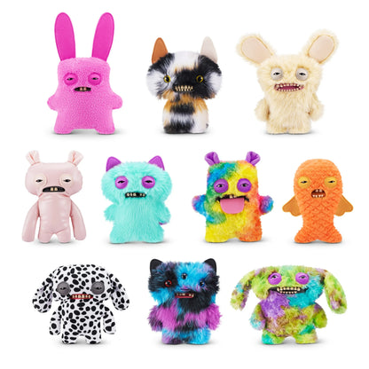 Collection of colorful Fugglers Series 1 Bu8tt Ugly Pets with unique designs on a white background