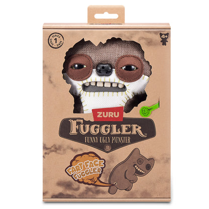 Fuggler toy packaging with Zuru branding on a white background. Fuggler Fart Face Suspicious Fox Plush by ZURU, Series 1, 9-inch