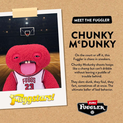 Fuggler Fuggstars Series 1 Chunky McDunky plush Meet the Fuggler Bio Card