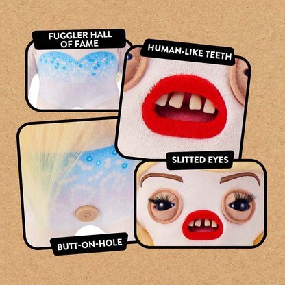 Close Up of features for Fuggler Fuggstars Series 1 Fleeting Fartlet plush