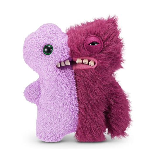 Fuggler Misfit Monsters Gaptooth Weirdo lilac and burgundy plush toy with human-like teeth