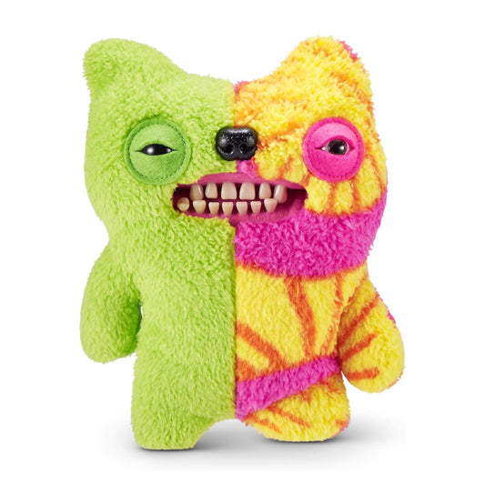 Fuggler Misfit Monsters Munch Tooth neon green and multi-colored plush toy with human-like teeth