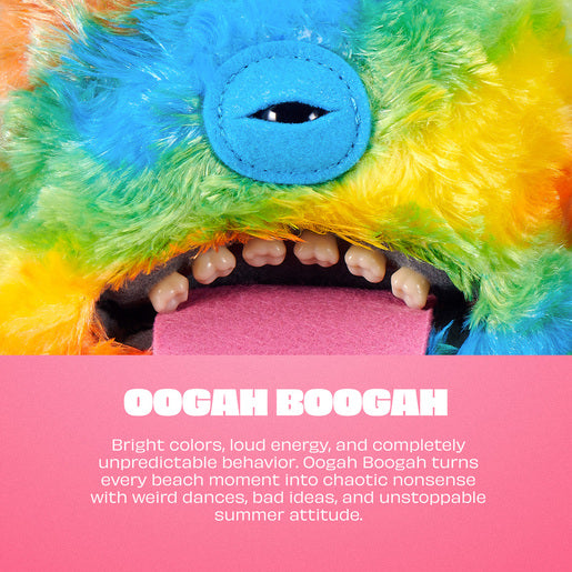 Colorful monster toy with text describing Oogah Boogah's personality.