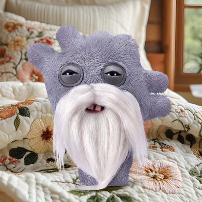 Fuggler Old Fogies Captain Cardiac  with a long white beard on a floral-patterned blanket.