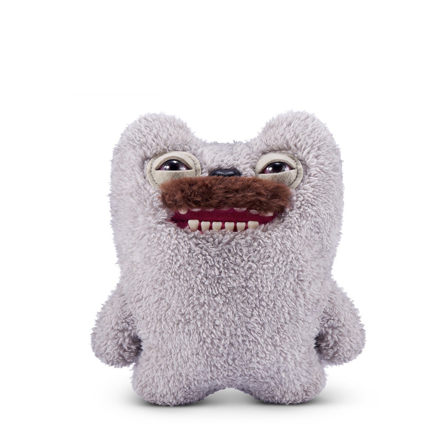 Hairy Fuggs Old Tooth Fuggler plush with grey fur and prominent moustache